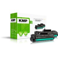 KMP H-T154D  schwarz Toner kompatibel zu HP 85A; Canon  725(CE285AD;  3484B002), 2er-Set