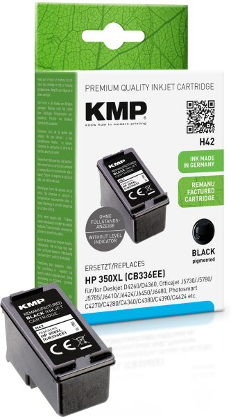 KMP H42  schwarz Druckerpatrone kompatibel zu HP 350XL (CB336EE)