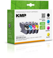 KMP B101V  schwarz, cyan, magenta, gelb Druckerpatronen kompatibel zu brother LC-3213VAL, 4er-Set