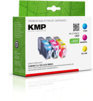 KMP C83V  cyan, magenta, gelb Druckerpatronen kompatibel zu Canon CLI-526 C/M/Y, 3er-Set