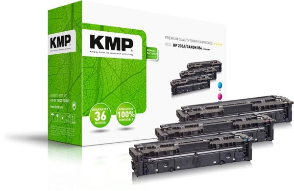 KMP H-T246CMY  cyan, magenta, gelb Toner kompatibel zu HP 203A; Canon  054(CF541A, CF542A, CF543A;  3023C002, 3022C002, 3021C002), 3er-Set