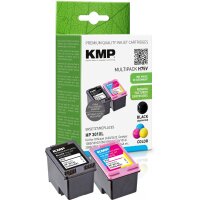 KMP H75V  schwarz, color Druckerpatronen kompatibel zu HP 301XL (CH563EE/CH564EE), 2er-Set