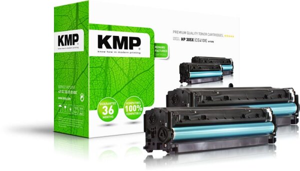 KMP H-T157D  schwarz Toner kompatibel zu HP 305X (CE410XD), 2er-Set