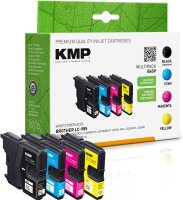 KMP B65V  schwarz, cyan, magenta, gelb Druckerpatronen kompatibel zu brother LC985VALBP , 4er-Set