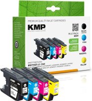 KMP B59V  schwarz, cyan, magenta, gelb Druckerpatronen kompatibel zu brother LC1240VALBP, 4er-Set