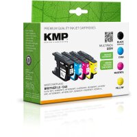 KMP B59V  schwarz, cyan, magenta, gelb Druckerpatronen kompatibel zu brother LC1240VALBP, 4er-Set