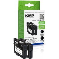 KMP E141D  schwarz Druckerpatronen kompatibel zu EPSON 16XL (T1631), 2er-Set