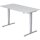 HAMMERBACHER XMST16 elektrisch höhenverstellbarer Schreibtisch weiß rechteckig, T-Fuß-Gestell silber 160,0 x 80,0 cm