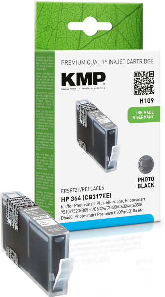 KMP H109  Foto schwarz Druckerpatrone kompatibel zu HP 364 (CB317EE)