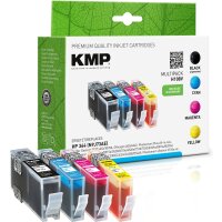 KMP H108V  schwarz, cyan, magenta, gelb Druckerpatronen kompatibel zu HP 364 (N9J73AE), 4er-Set