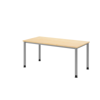 Schreibtisch 4Fuß-rd.160x80cm Ahorn/Sil