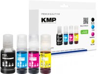 KMP  schwarz, cyan, magenta, gelb Tintenflaschen kompatibel zu EPSON 102 (T03R640), 4er-Set