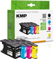 KMP B59VX  schwarz, cyan, magenta, gelb Druckerpatronen kompatibel zu brother LC-1280XLVALBP, 4er-Set
