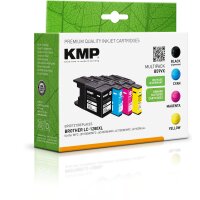 KMP B59VX  schwarz, cyan, magenta, gelb Druckerpatronen kompatibel zu brother LC-1280XLVALBP, 4er-Set