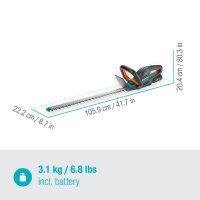GARDENA ComfortCut 60/18V Ready-To-Use Set Akku-Heckenschere