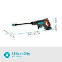 GARDENA AquaClean 24/18V P4A Akku-Druckreiniger 18,0 V, mit 