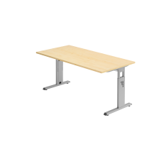 Schreibtisch C-Fuß 160x80cm Ahorn/Silbe