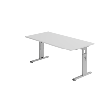 Schreibtisch C-Fuß 160x80cm Grau/Silber