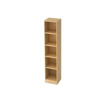 Regal schmal 5OH mit Sockelblende Ahorn