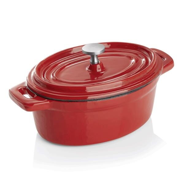 Cocotte, 12,5 x 9,5 x 6,5 cm, rot, Gusseisen