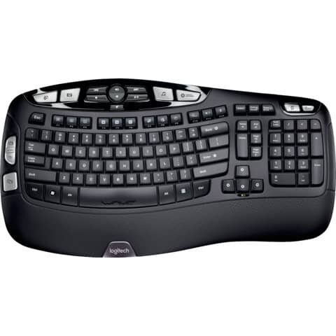 Logitech K350 wireless ergonomische Tastatur kabellos schwarz, silber