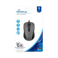 MediaRange Wired 3-button optical mouse, black/grey
