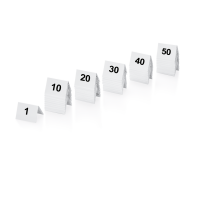 Tischnummernschild Set, 50-teilig, 1-50,