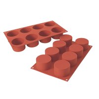 SILIKON-BACKFORMEN ZYLINDER MEDIUM, 8 x 123 ml VE 1