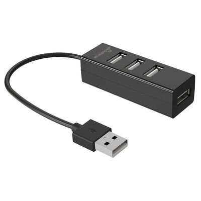 MediaRange USB 2.0 hub 1:4, bus-powered, black
