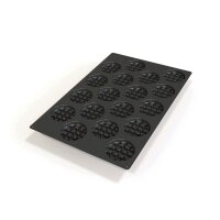 SILIKON-BACKFORM WAFFEL, RUND, 18 x 107 ml VE 1
