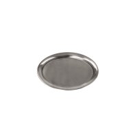 SERVIERTABLETTS - OVAL - EDELSTAHL MATT - GEBÖRDELT, 180 x 230 mm VE 1