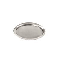 SERVIERTABLETTS - OVAL - EDELSTAHL MATT - GEBÖRDELT, 195 x 265 mm VE 1