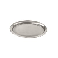 SERVIERTABLETTS - OVAL - EDELSTAHL MATT - GEBÖRDELT, 220 x 285 mm VE 1