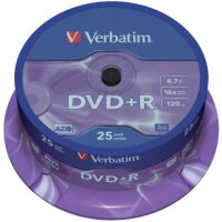 DVD+R - 4.7GB/120Min, 16-fach/Spindel, Packung mit 25...
