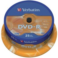 DVD-R - 4.7GB/120Min, 16-fach/Spindel, Packung mit 25...