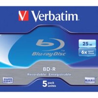 BD-RE Blu Ray Disc - 25GB, 6-fach, 5er Pack, silber