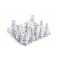TÜLLENKASSETTEN-SET “MULTI-DEKO”, Ø 4,5,7,9 ( 6 Zähne )  Ø 7, 9, 11, 13  ( 8 Zähne ) VE 1 Set