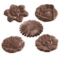 Schokoladen Form Blumen rund 5 Fig. - K