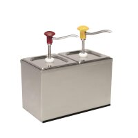 SAUCENBAR 2-FACH MIT DRUCKKNOPF-DOSIERSPENDER GN 1/6, 2 x 3 l - 340 x 185 x 350 mm VE 1
