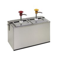 DRUCKKNOPF-DOSIERSPENDER MIT GN-BEHÄLTER „COOL“, 2 x 3 l - 425 x 185 x 375 mm VE 1