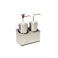 SAUCENBAR 2-FACH MIT DRUCKKNOPF-DOSIERSPENDER RUND 2,25 LITER, 2x 2,25l - 294 x 147 x 378 mm VE 1