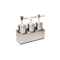 SAUCENBAR 3-FACH MIT DRUCKKNOPF-DOSIERSPENDER RUND 2,25...