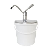 HEBELDOSIERSPENDER / SAUCENSPENDER MIT PP-BEHÄLTER, 10,0 l / 430 mm x Ø 265 mm / 40 ml VE 1