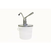 HEBELDOSIERSPENDER / SAUCENSPENDER MIT PP-BEHÄLTER, 5,0 l / 380 mm x Ø 220 mm / 40 ml VE 1