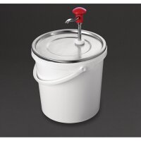 Druckknopf Dosierspender - 10 Liter Druckknopf Spender rot + Eimer - 10 L (VK-Artikel)