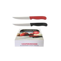 THEKEN-DISPLAY „VESPERMESSER“, 12 x schwarz , 8 x rot / 12 x black, 8 x red VE 1 Set