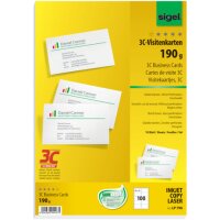 SIGEL Visitenkarten LP790 matt wei&szlig; 190 g/qm,...