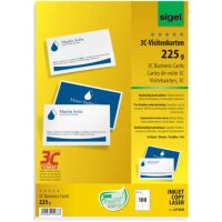 SIGEL Visitenkarten LP850 satiniert wei&szlig; 225...