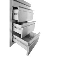 Arbeitsschrank mit Schiebetüren und Schubladenblock links, 2000 x 700