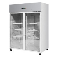 Edelstahltiefkühlschrank mit Glasstür, Inhalt 1333 Liter, GN2/1